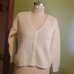 Molly Bracken slouchy cropped sweater. Size XS/S, Cream color